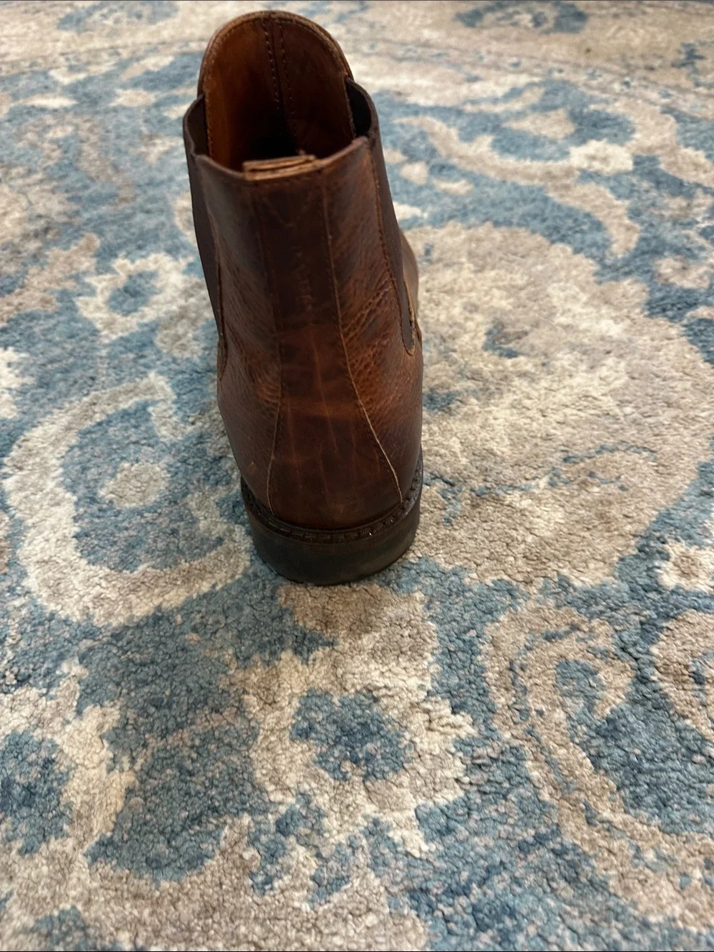 Men's Patina Brown Leather Slip-On Chelsea Boots
